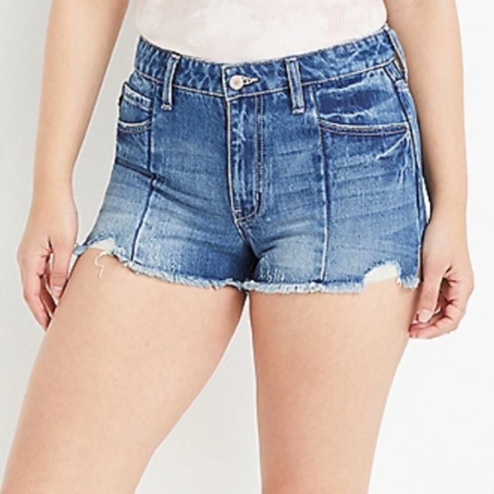 Kancan x Maurices Womens High Rise Frayed Hem 2.5" Cut‎ Off Denim Short Size 30